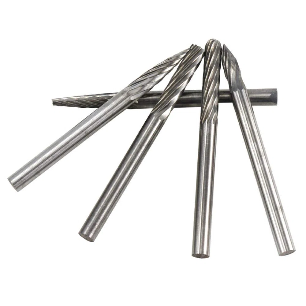 10 stücke Wolframkarbid Rotary File Set 3x3mm einzelner Schnitt Doppelschnitt Rotary Burr Set für Rotary Zubehör Set-10 stücke l doppelt schnitt