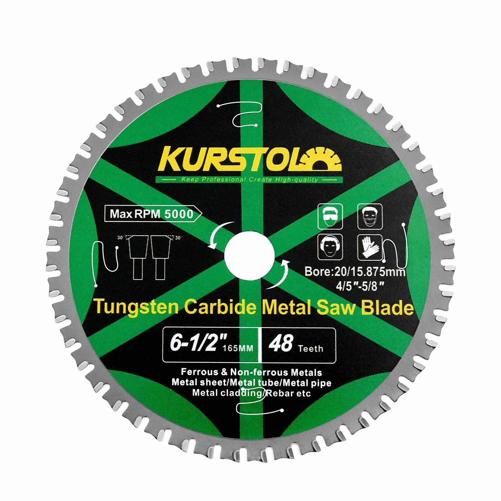 Kreissägeblatt für Metall - 165 x 20 x 15.875mm 48 Zähne Hartmetall-Kreissägeblatt für Eisen, Eisen- und Nichteisenmetalle, Eisenrohre, Bewehrungsstahl