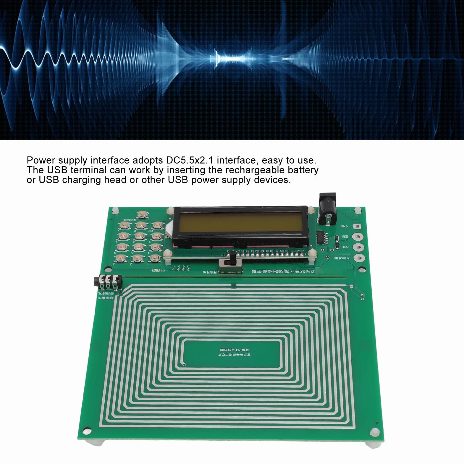 Wellengenerator, Frequenzgenerator, 0,01–100.000 Hz, Einstellbare Frequenz, 7,83 Hz, Sinus, Wiederaufladbare USB Niederfrequenz Impulsgenerator, Mehrere Wellenformen