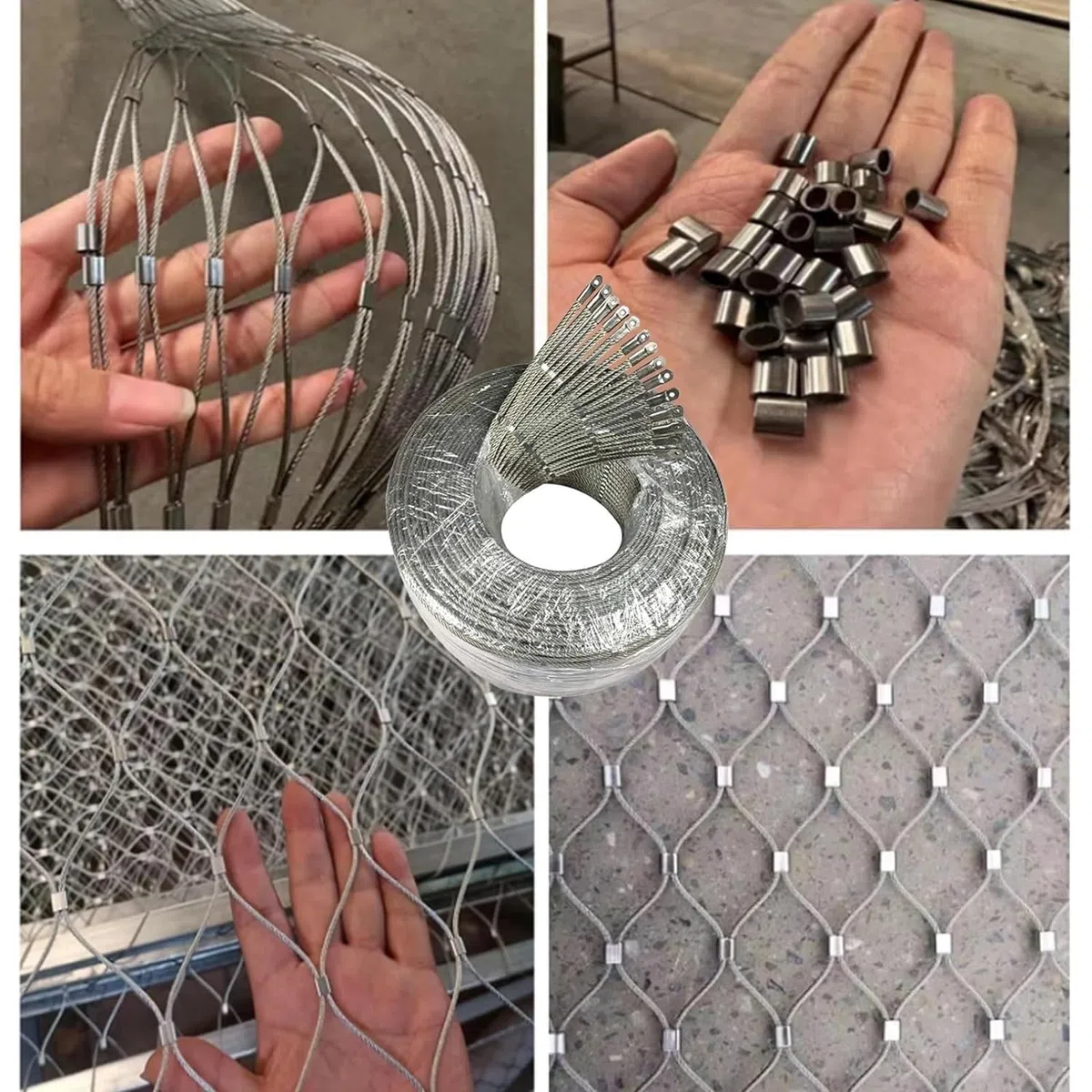VXHCS 304 Edelstahl-Seilnetz, Sicherheitsnetz für Balkon, 10cm/1,5mm Flexibles Seil-Geländer-Netz, Flexibles, Schlagfestes Sicherheitsnetz (0.8x2m)