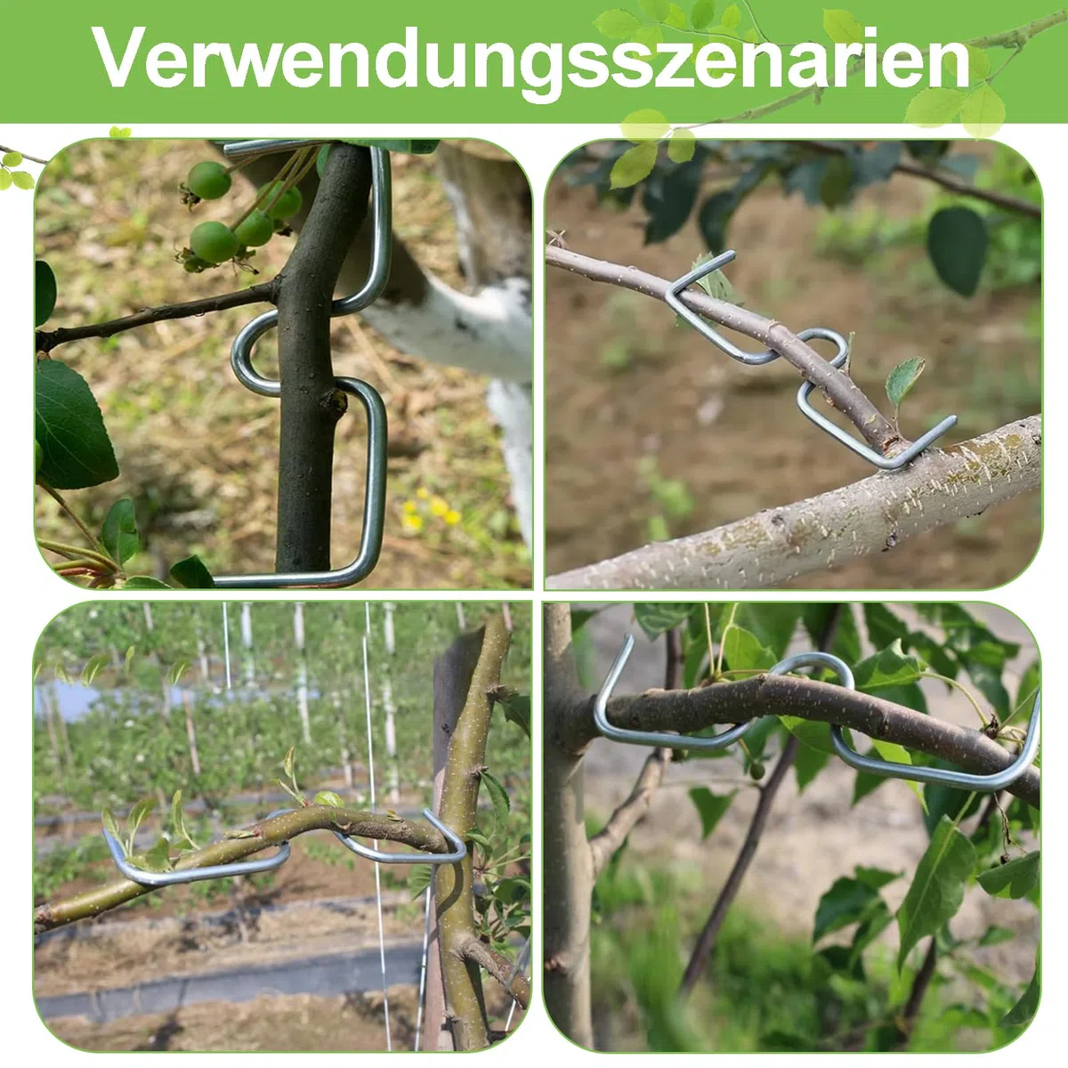 19 Stück 13cm Astzieher Metall, Astfixierer für Gartenbäume, Pflanzenstützen Astspreizer für Obstbäume, M Förmiger Astspreizer, Tragbare Landwirtschaftliche Werkzeuge, zum Spreizen von Obstbaumzweigen