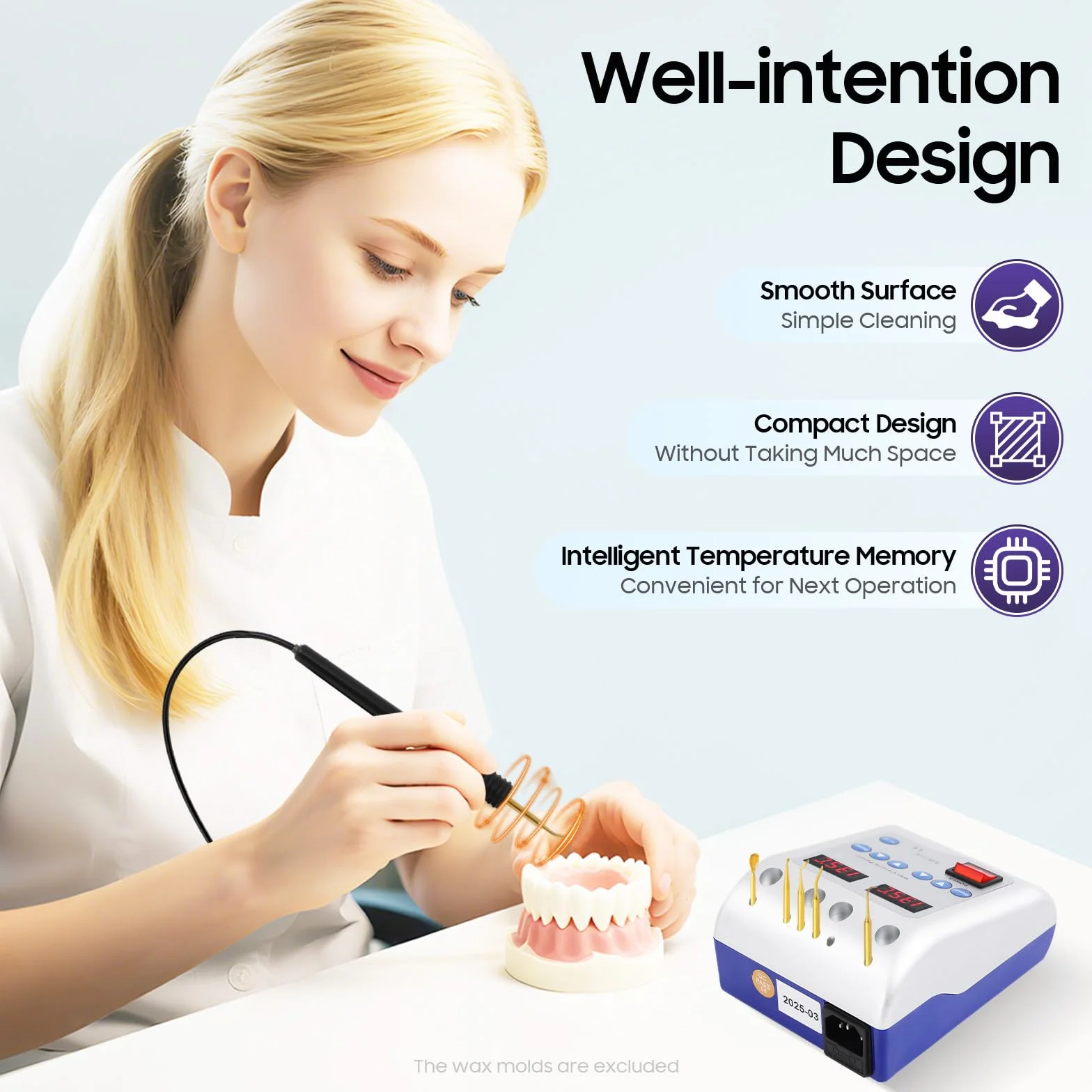 Digital Elektrisch Waxer Maschine mit 6 Tips Wachs Modellier Gerät Wachsmesser Dental 20W Digitaler Elektrischer Wachs Maschine, 2A, AC240V 50/60HZ