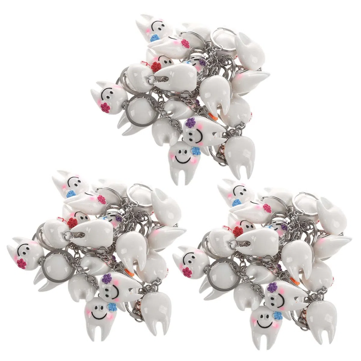 60 Stuecke Schluesselbund Schluesselanhaenger Haenge Zahn Form Suesses Dental Geschenk