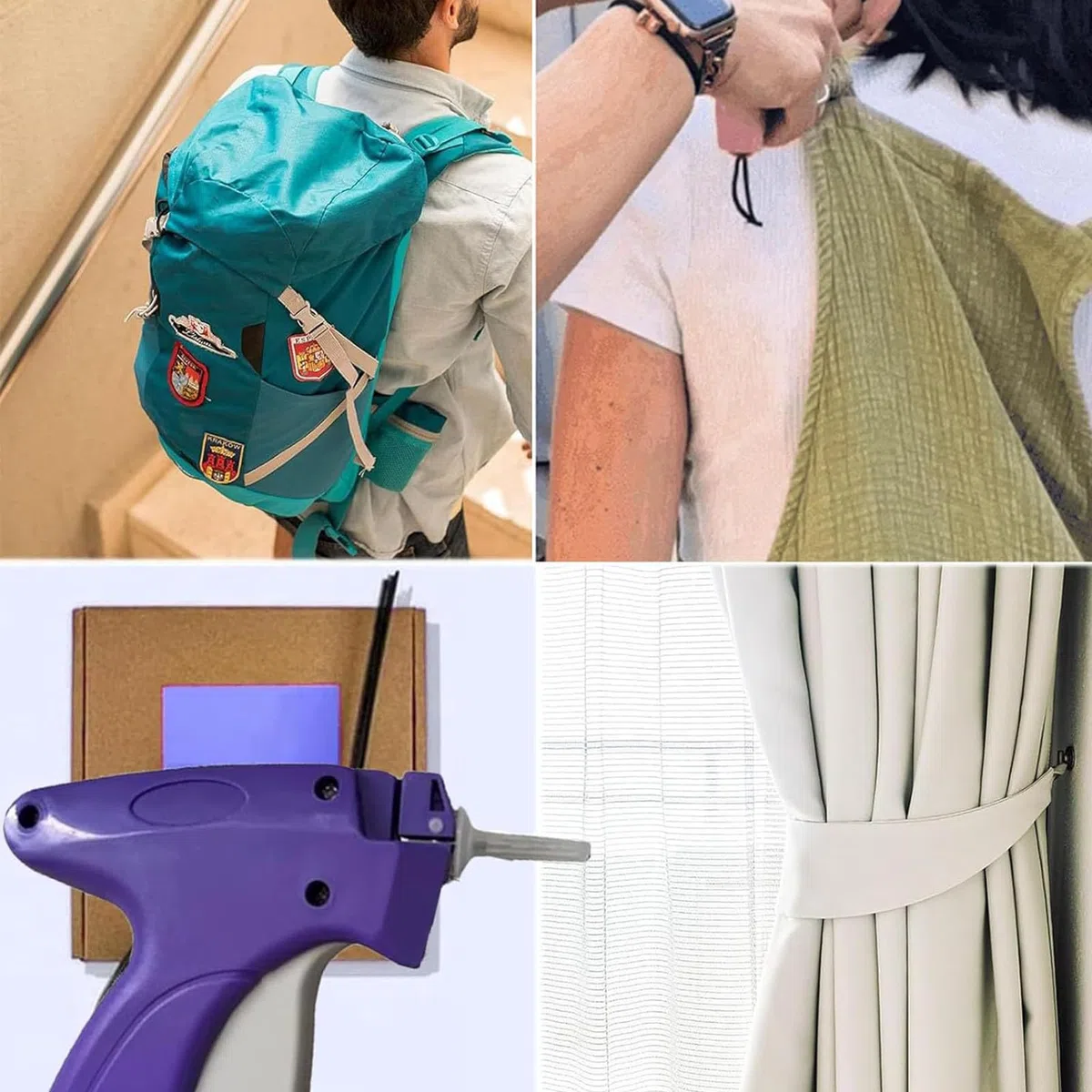 Stitchy Schnelles Fixiergerät für Kleidung, Handnähmaschine Stitchy Quick Clothing Fixer, Stitchy Pistole Quilt Tackerpistole, Mikro Stichpistole, Mikro Tagging-Stichwerkzeug für Kleidung (Schwarz)