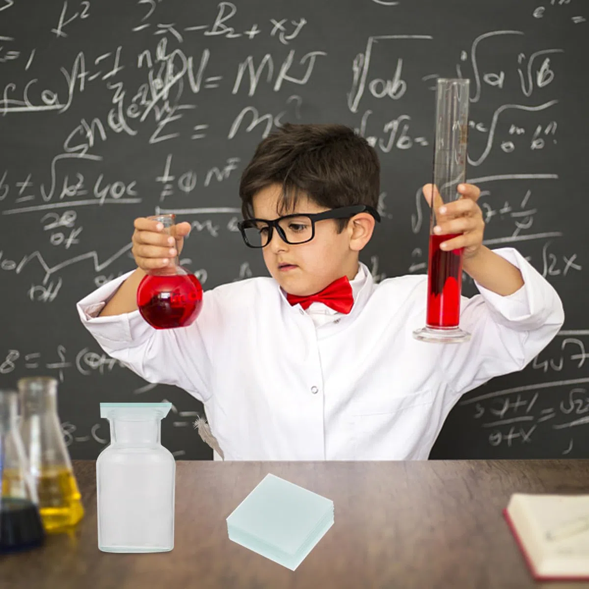 MAGICLULU Milchglasplatten Bruchsicher und Verschleißfest 15 Stück aus Synthetischem Material mit 60x60mm Größe für Experimente im Klassenzimmer und Schullabor