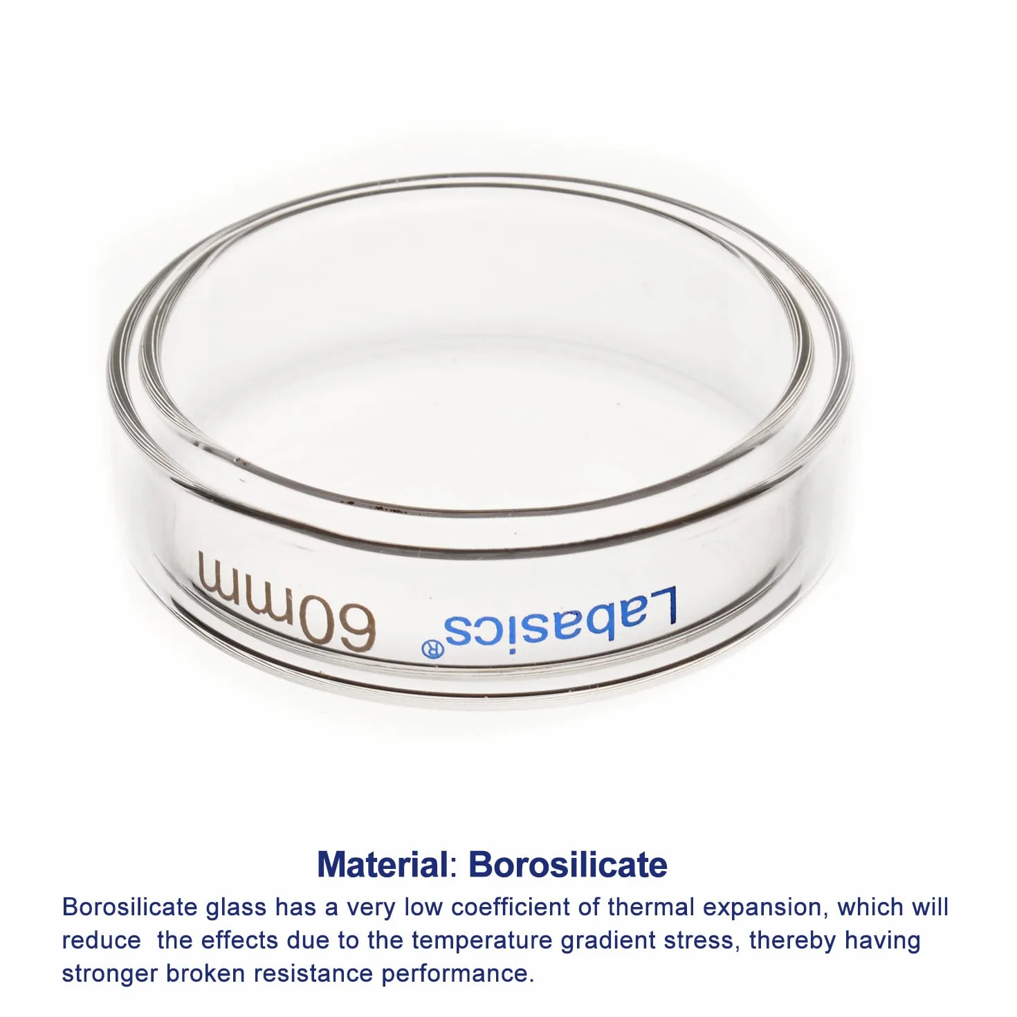 Labasics 10er-Pack Glas Petrischalen, 60x15 mm Autoklavierbare Zellkulturschalen aus Borosilikatglas Petrischalen mit Durchsichtigem Deckel für Labor