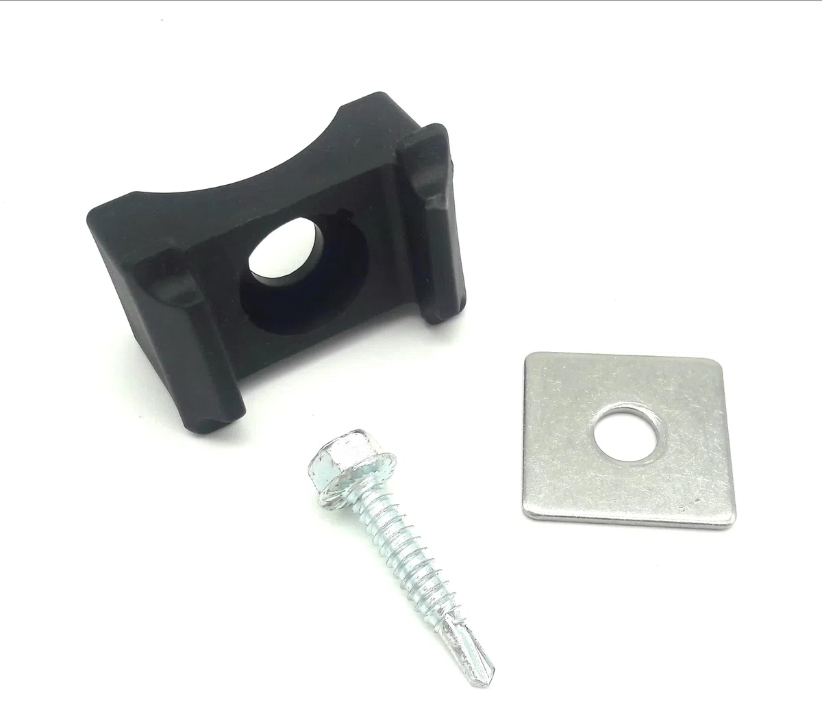 Doppelstabmattenzaun Befestigung Halterung Pfosten Zaun Auflage Rundrohr Wahlweise für 34mm, 42 mm oder 60mm Durchmesser Dämpfer für z.B. 8/6/8 oder 6/5/6 Stabmatten + Klemmplatte (20 Stück 42mm)