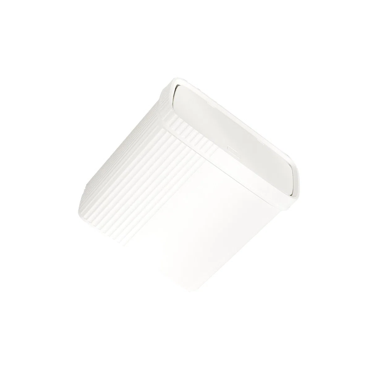 Schmaler Abfalleimer mit Pressdeckel aus PP, geeignet für kleine Räume, leichter Haushaltsmülleimer, Abfalleimer für Wohnzimmer, Küche, Studentenwohnheim, Weiß, 28 x 13.5 x 27.3 cm