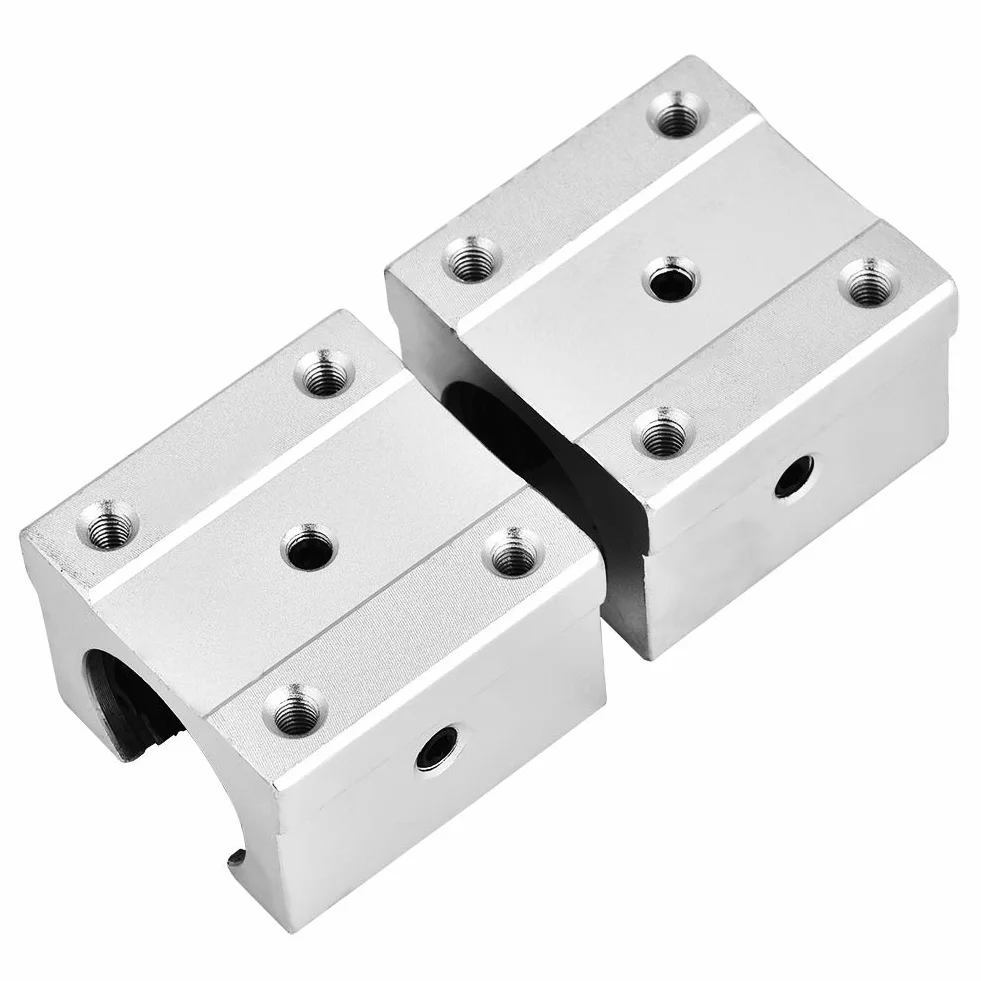 Dioche 4 Stück SBR16UU 16 Mm Offener Kastentyp Aluminium-Linearlager-Gleitblock CNC Aluminium Offener Linearbewegungs-Lagerblock-Schlitten für CNC