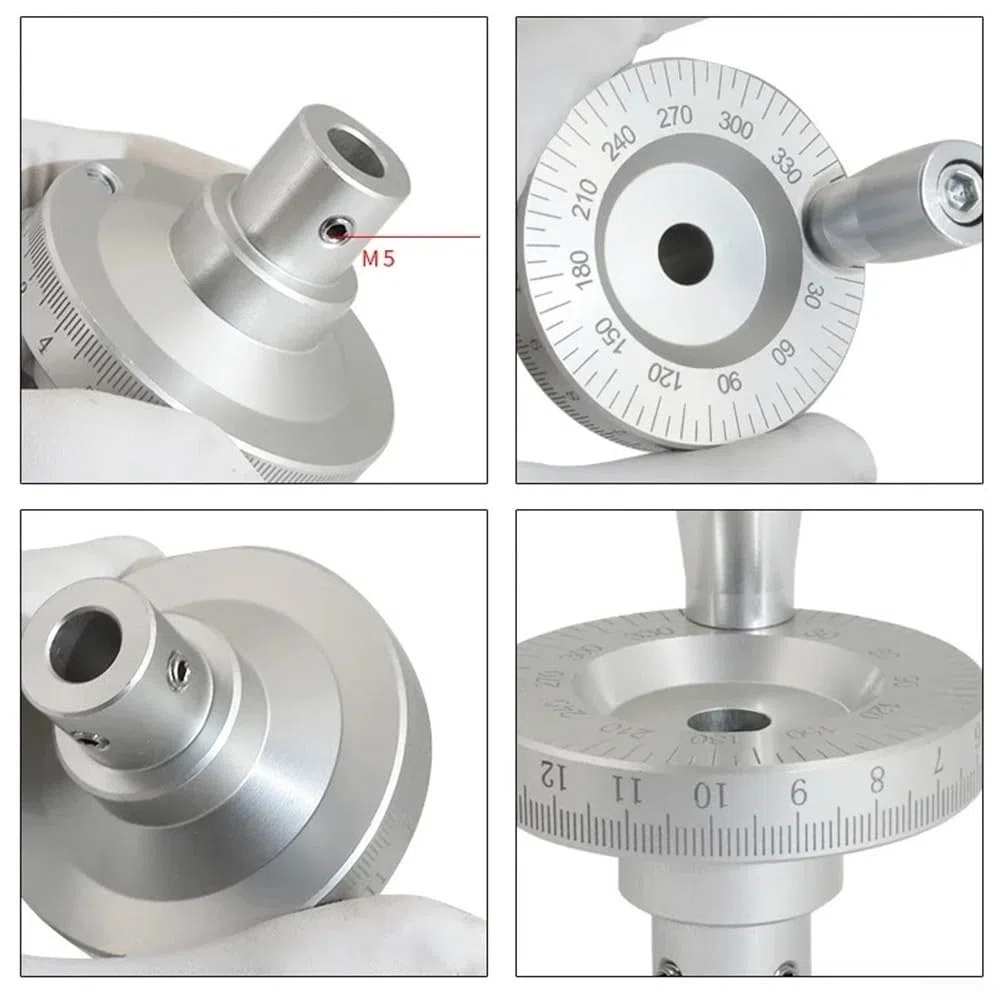 Robust gebautes Handrad aus Aluminiumlegierung mit gravierter Skala für genaue Leistung (6 mm)