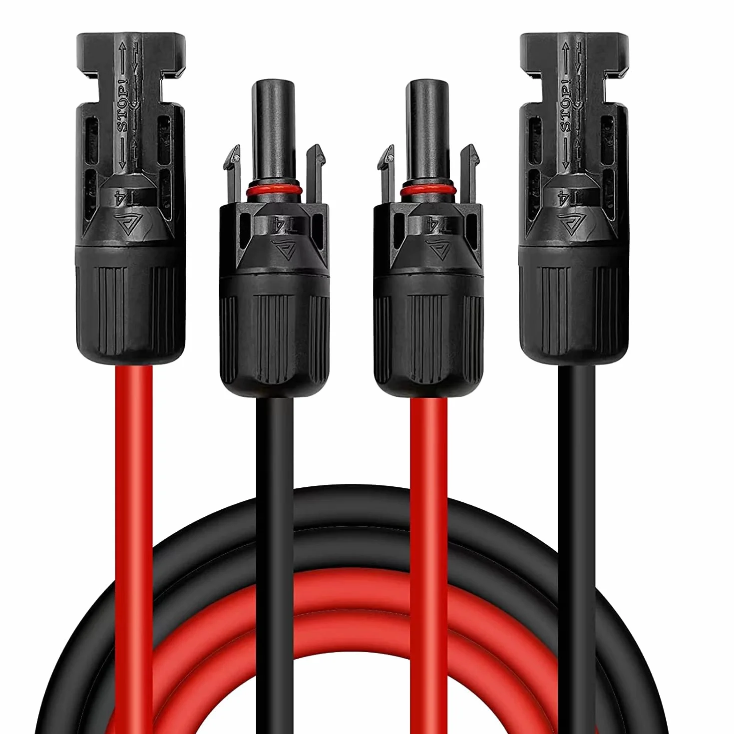 Solarkabel 4mm²/6mm², Solarkabel Verlängerung 1/2/3/5/8/10/13/15M, Solarkabel Verlängerungskabel(Rot/Schwarz) (4mm²5M)
