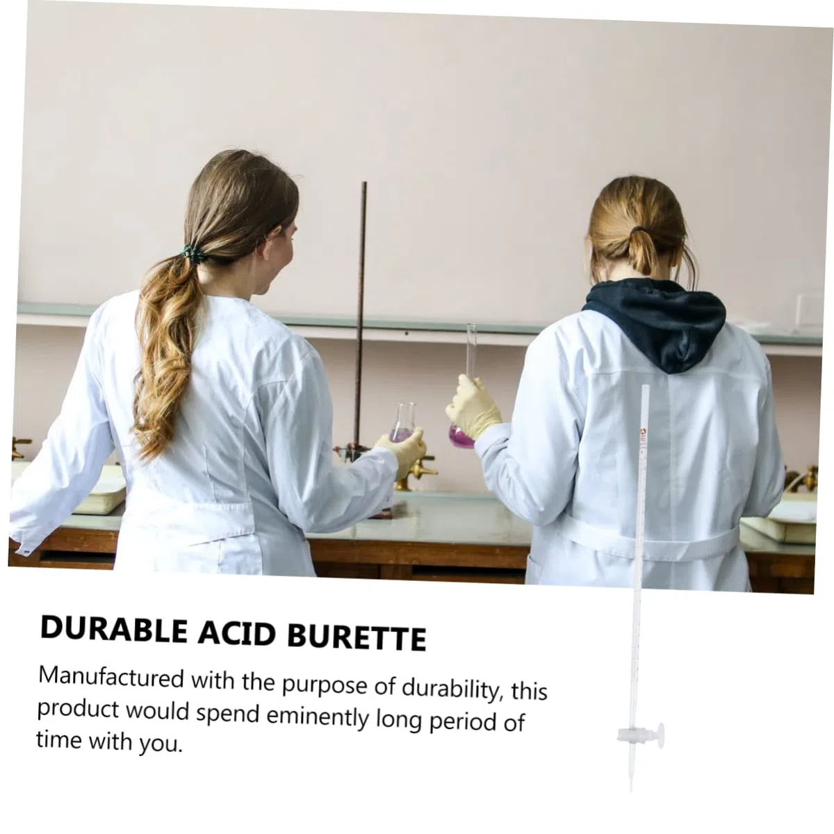 Bürette aus Glas 10ml mit Absperrhahn aus Borosilikatglas Leichtes Laborgerät für Chemische Experimente im Labor Einfach zu Bedienen für Schüler und Studenten
