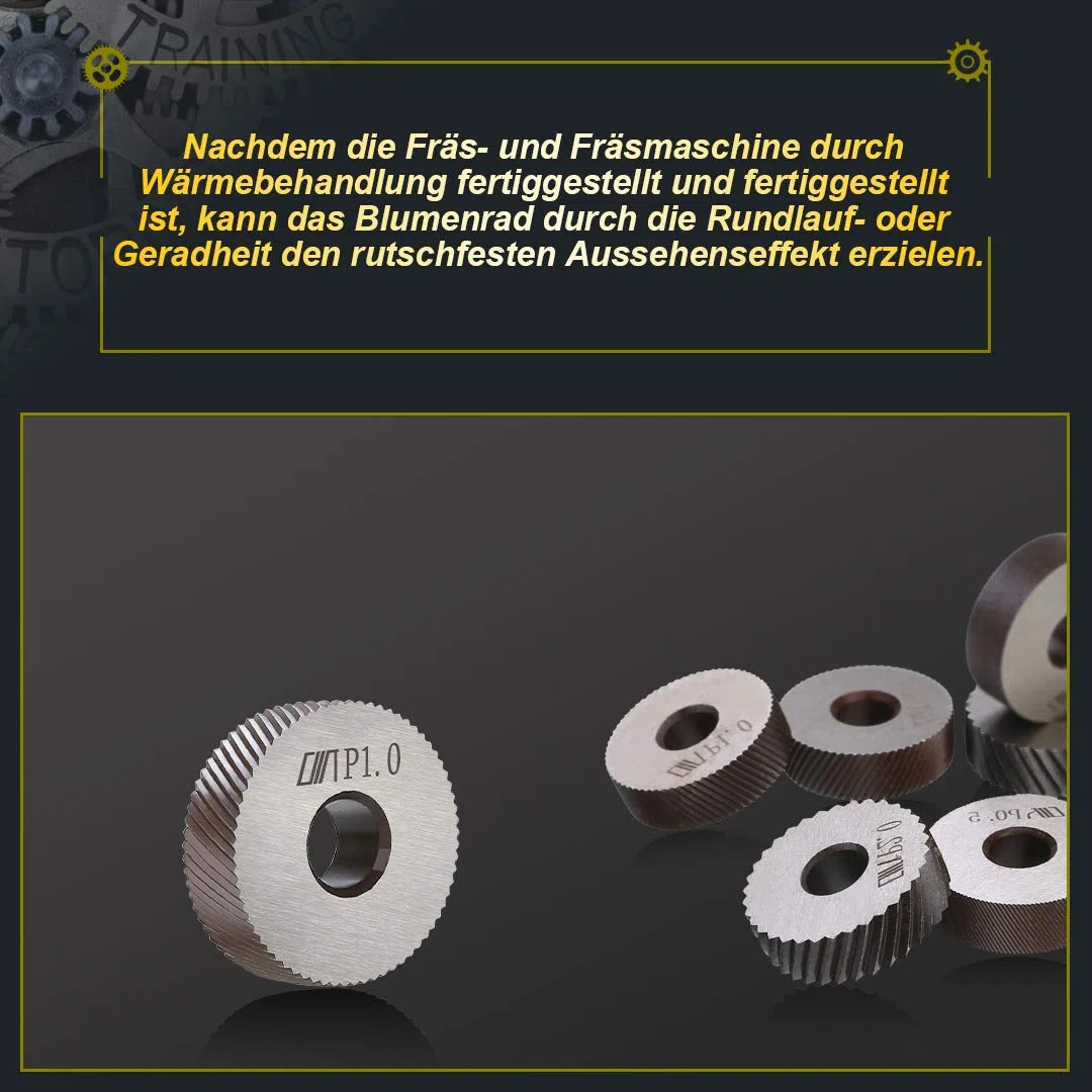 7tlg Rändelwerkzeug Set, 9SiCr Stahl, 0.5/1/2mm, Diagonal + Linear Rändelräder, für Drehbank Metallbearbeitung Anti-Rutsch