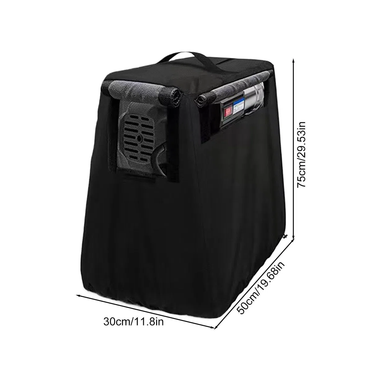 Brunnenpumpenabdeckung, wetterfester Schutz für Maschinen mit isolierter Schicht, Oxford-Material mit robuster Befestigung, Sonnenschutz, Outdoor-Nutzkoffer, 73 x 48 cm, Dunkelgrau