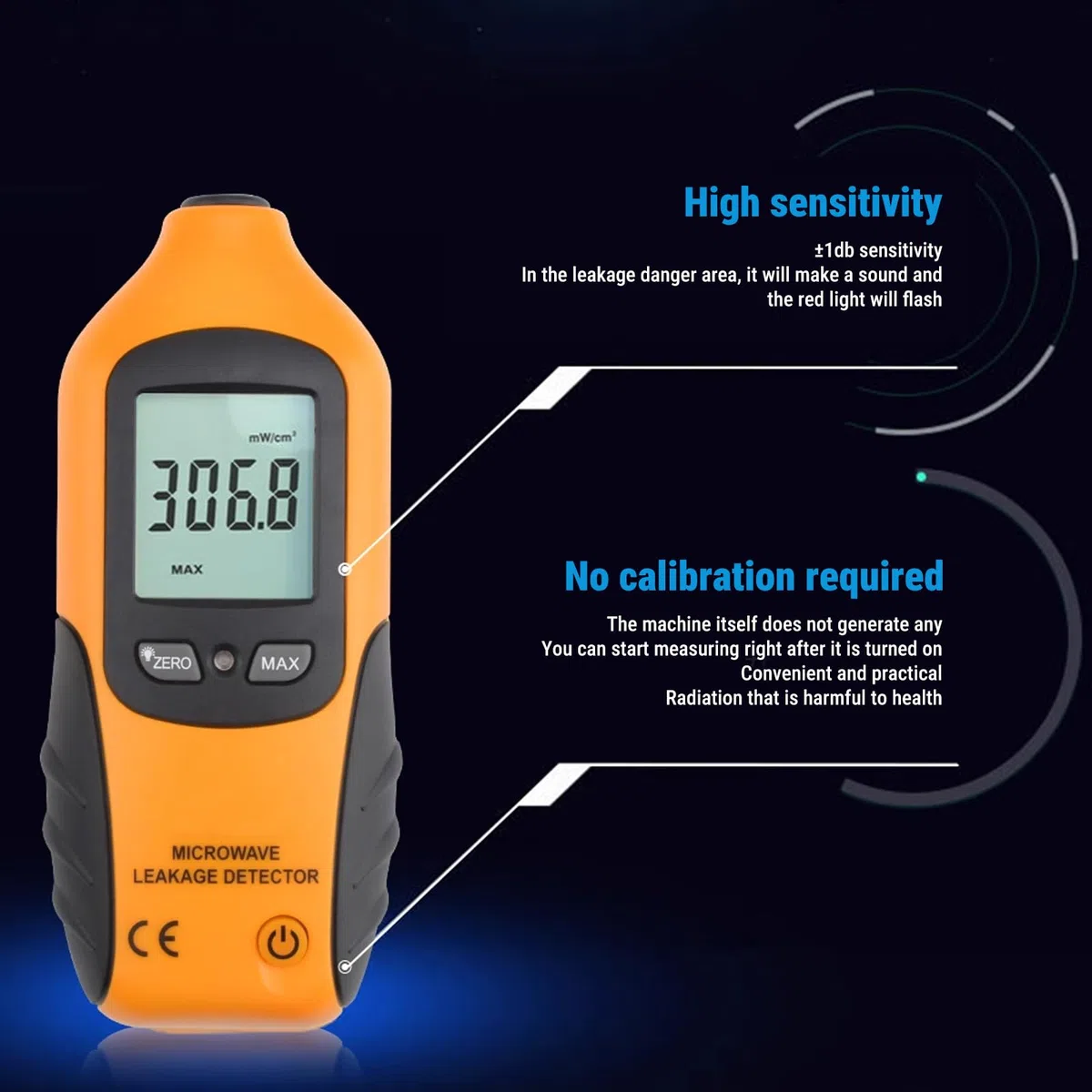Strahlung Detektor, HT-M2 Mikrowellen EMF Messgerät, LCD-Display Mikrowellenleckdetektor Strahlungsmessertester, Elektromagnetische EMF Meter Prüfvorrichtung 0-9,99 MW/cm2