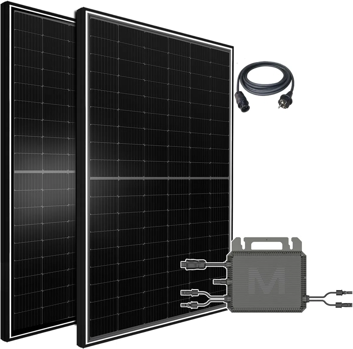 900W Balkonkraftwerk Komplettset – 800W MARSTEK Mikro-Wechselrichter mit 2x450W Bifazial Glas-Glas Solarmodulen
