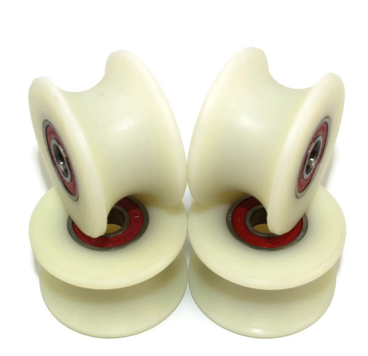 (50-25-10) 4 x 50 mm gefräste Nylon-Riemenscheiben mit 25 mm Nut Made in EU (10 mm Lager)