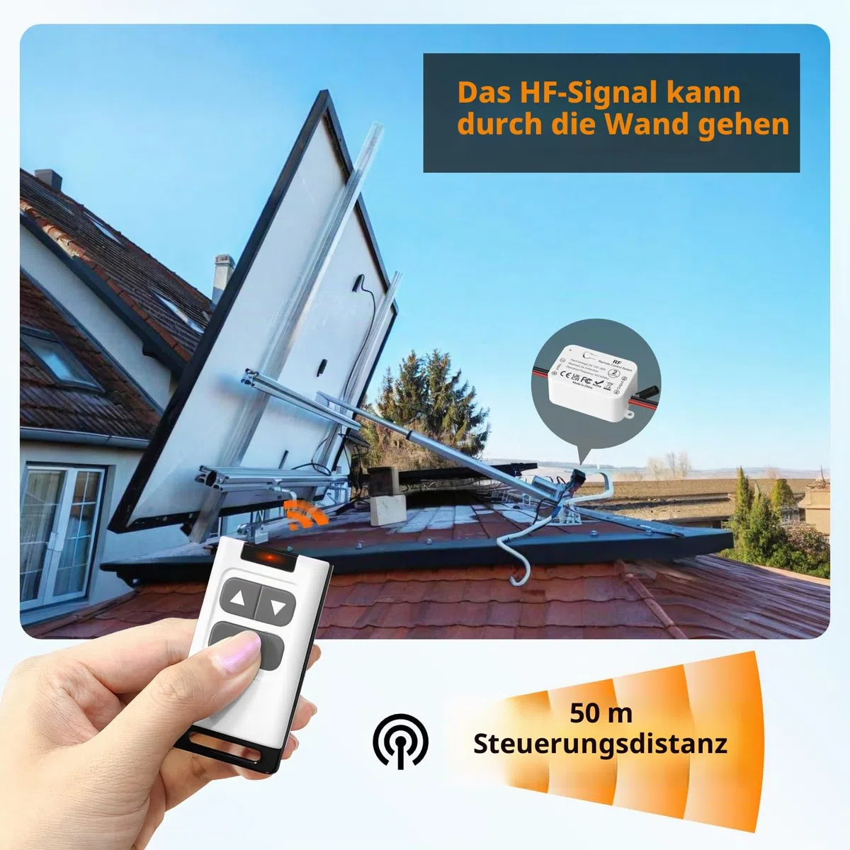 Funk-Fernbedienung für Gleichstrommotoren, 12V 24V 48V 80V Linearantrieb Steuerung für Rolltore/elektrische Rollos/Schlösser/Wasserpumpen - Motor Vorwärts/Rückwärts mit 2 Fernbedienungen