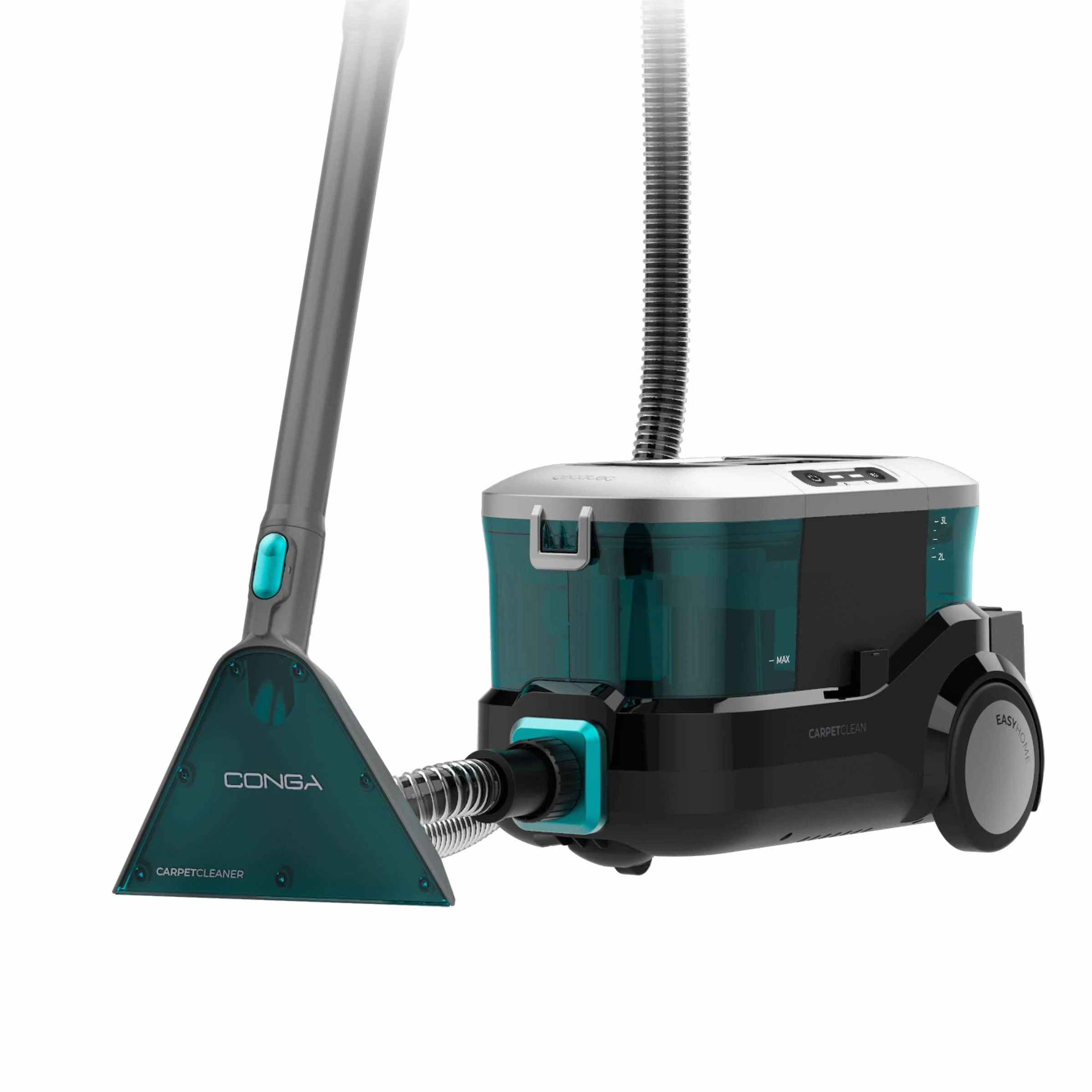 Cecotec Teppichstaubsauger - Polsterreiniger - Schlittenstaubsauger Conga CarpetClean 10000 EasyHome. 800W, 3L Frischwassertank und 1,5L Schmutzwassertank, Multiflächensystem, Zubehörkit