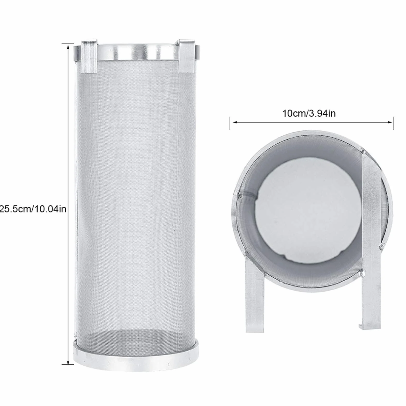 lyrlody Spider Sieb Korbfilter für Homebrew Hopfen Bier & Tee Braueimer Fermenter Wasserkocher, 304 Edelstahl 300 Mikron Maschenweite 4 X 10 Zoll/6 X 14 Zoll(10 * 25.5cm)