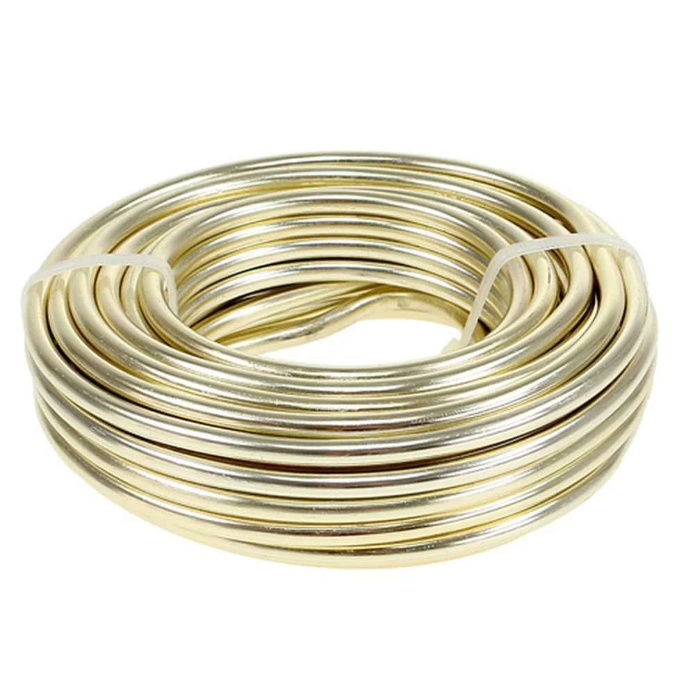 ALUMINIUMDRAHT, Ø 5mm Länge: 9,5m Ring, Deko Deco, Champagner / Champagne