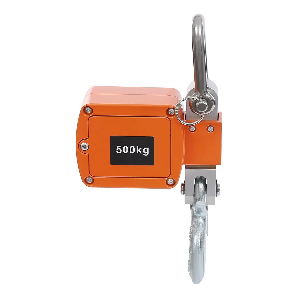 Digitale Kranwaage 500KG, Elektronische Hängewaage Industrie Hängende Waage Tragbare LCD Zugwaage mit Haken (Orange)