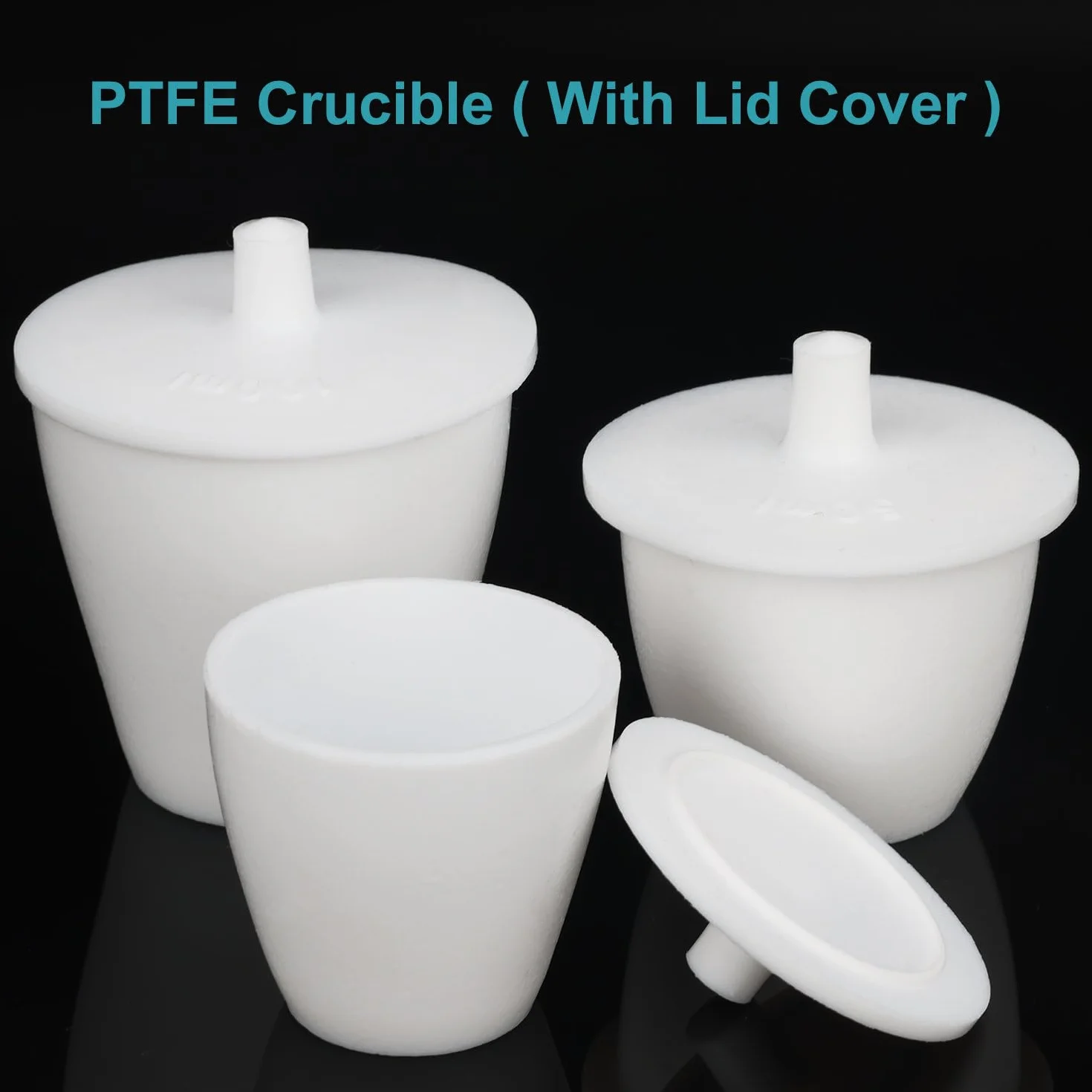 stonylab PTFE Tiegel, 100 ML High Form PTFE Tiegel Becher mit Deckel, Säure- und Laugenbeständig, Hochtemperaturbeständig, für Laborforschung