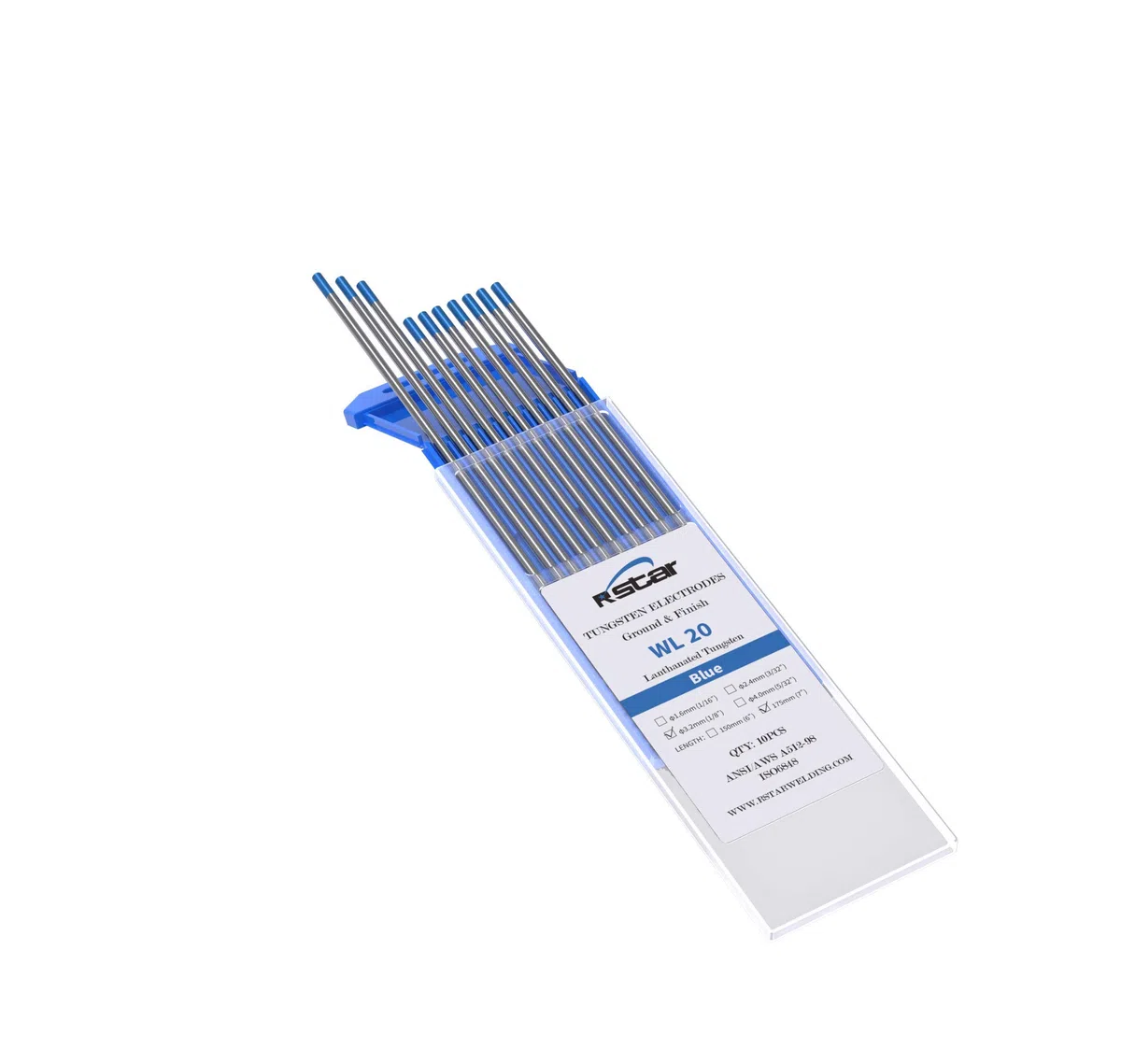 WL20 blau 2% Lanthanoxid WIG Wolframelektrode Elektrode Ø3.2 x 175MM 10 Stückund sind absolut strahlungsfrei