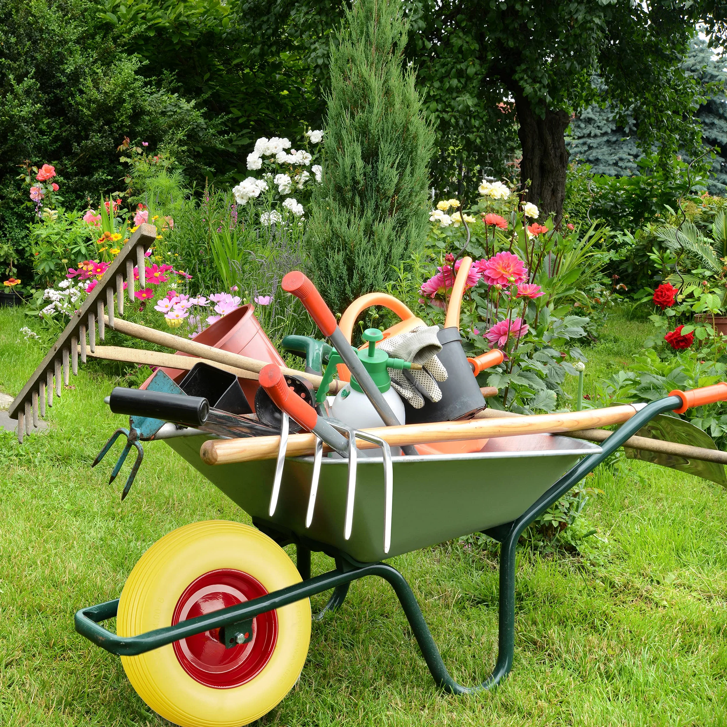 Relaxdays, schwarz Schubkarrenrad Vollgummi mit Achse, 4.80 4.00-8 Gummirad, pannensicher, 100kg Tragkraft Ersatzrad, rot, 10022852_46