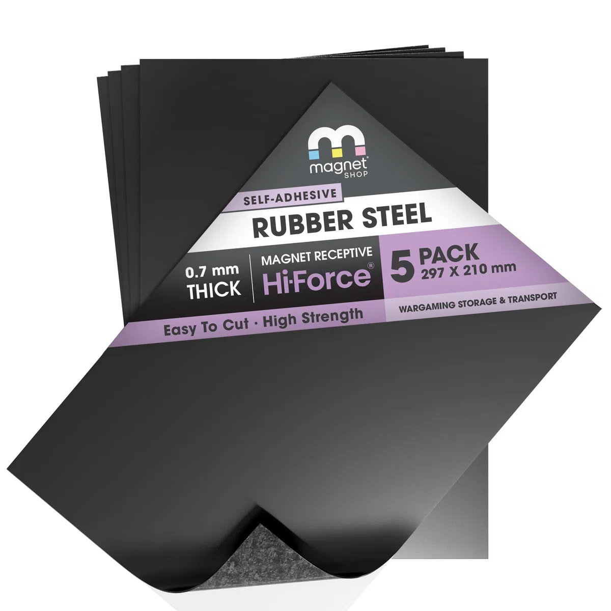WarMag Gummi-Stahlbleche | weiches Metallblech (eisenhaltig) für Wargaming-Miniaturen, Magnetdisplay oder Hobbyzwecke (extra empfänglich 0,7 mm dick, A4 (30 x 21 cm) 5 Blatt)
