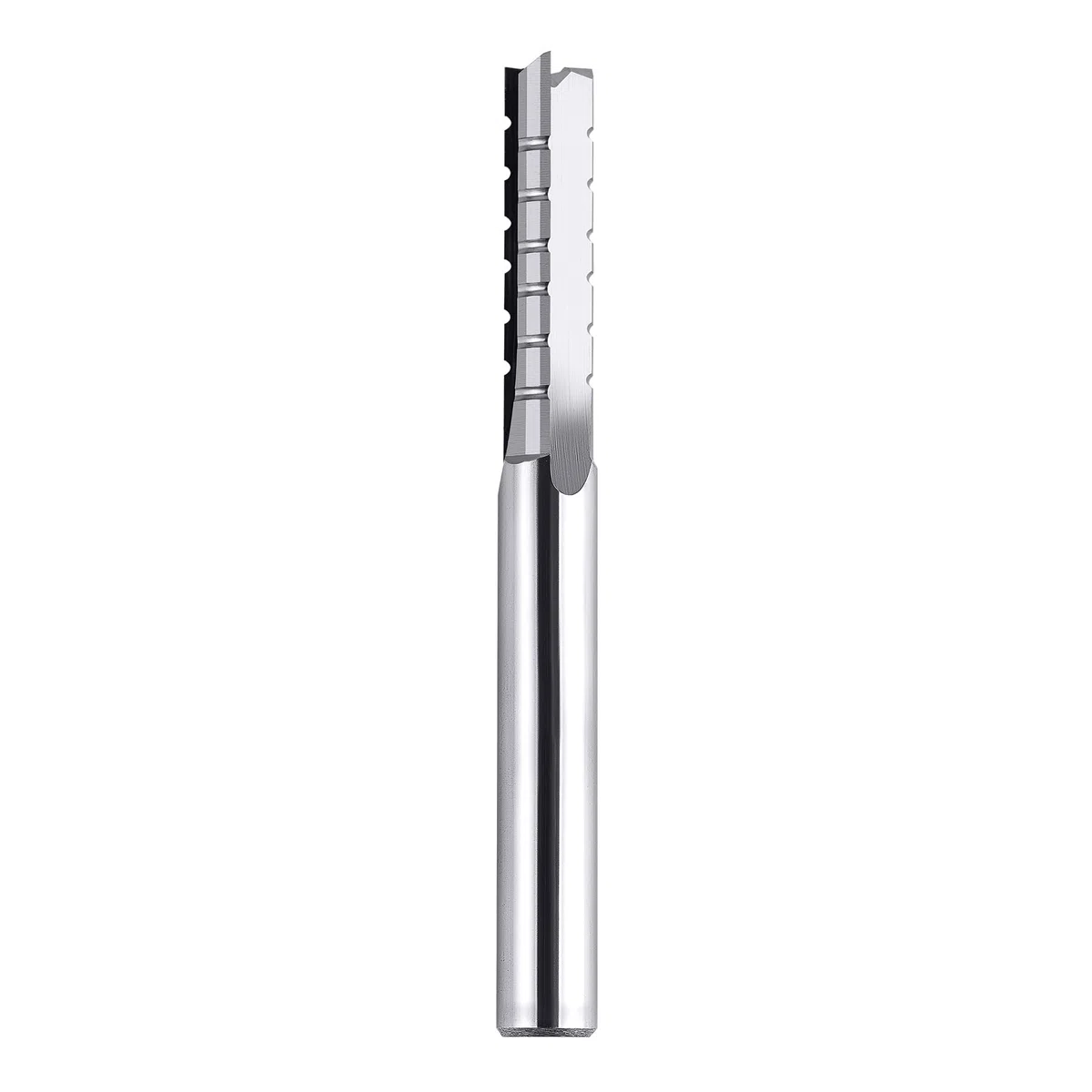 SpeTool 8 mm Schaftdurchmesser Gerader Hartmetall-Fräser mit Wolframkarbidspitze 32 mm Schnittlänge 3 Flöten Schnitzen CNC-Trimmschlitz, Spanbrecher, Sperrholz-Schaftfräser für die Holzbearbeitung