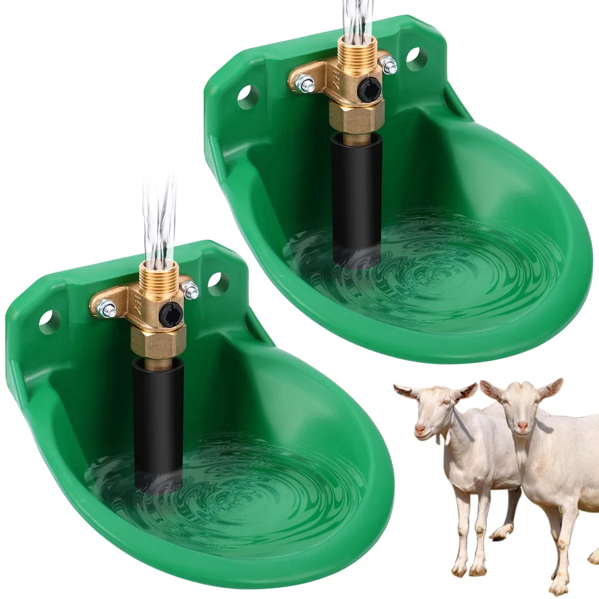 2 PCS Automatische Tränkebecken für Schafe, ViehträNken mit Abflusslöchern, Automatische Wasserversorgung für Pferde, Rinder, Schafe, Schweine und Hunde, WeideträNken, Grün