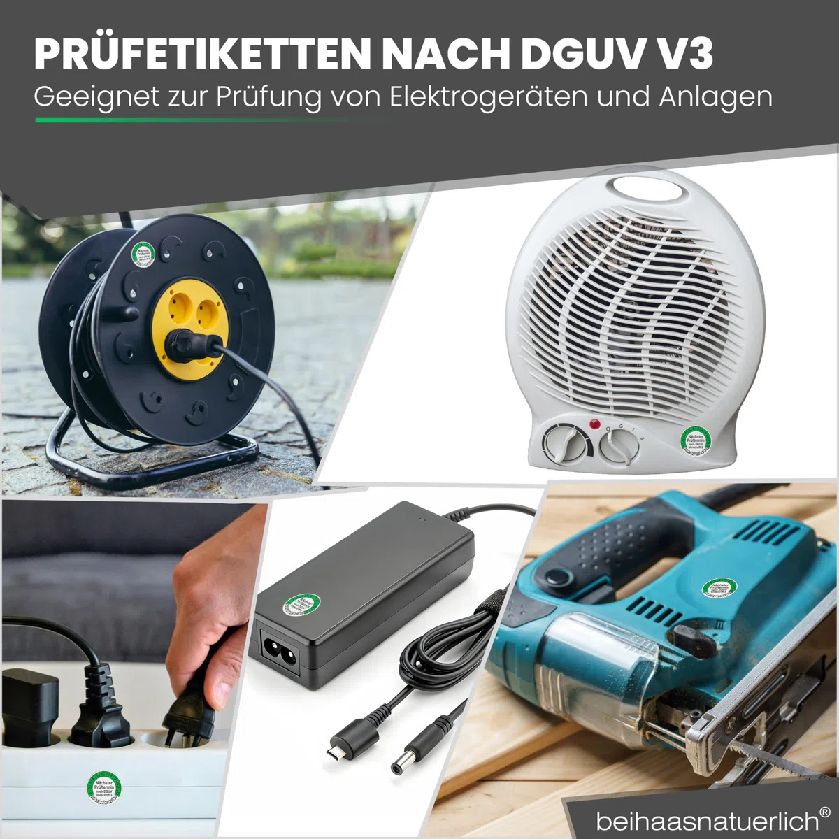 560 Stck Prüfplaketten "Nächster Prüftermin", 20 mm Ø, Prüfetiketten nach DGUV V3, 2025-2030, Prüfaufkleber, E-Check Prüfetikett, Plakette für Elektrogeräte (Grün, 5 Bogen)