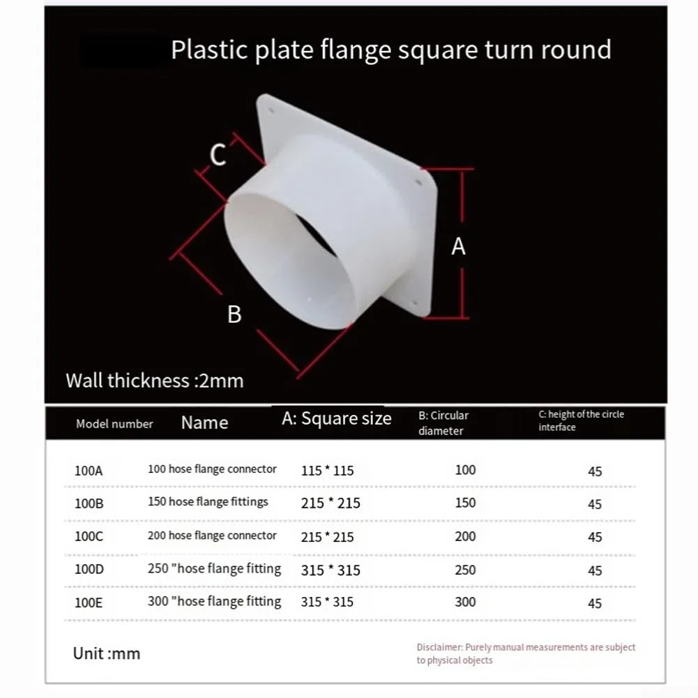 100 mm/150 mm/200 mm/250 mm/300 mm Kanalverbinderflansch Innen- und Außenbereich Lüftungskanal-Verbindungsflansch für Heizung/Kühlung (150 mm)