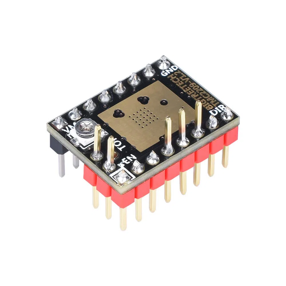 BIQU DIRECT 3D Printer Part Stepstick Mute TMC2209 V1.2 Stepper Motor Driver with Heatsink for SKR V1.3 MKS GEN L Ramps 1.4/1.5/1.6 3D Printer Controller Card (Pack of 5) (UART Mode)