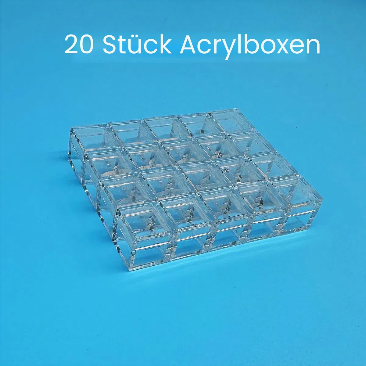 Acryl-Boxen für Elementwürfel, transparente Hülle für Density Cube Elements, Sammlungen, Displays, 10 mm, 20 Stück