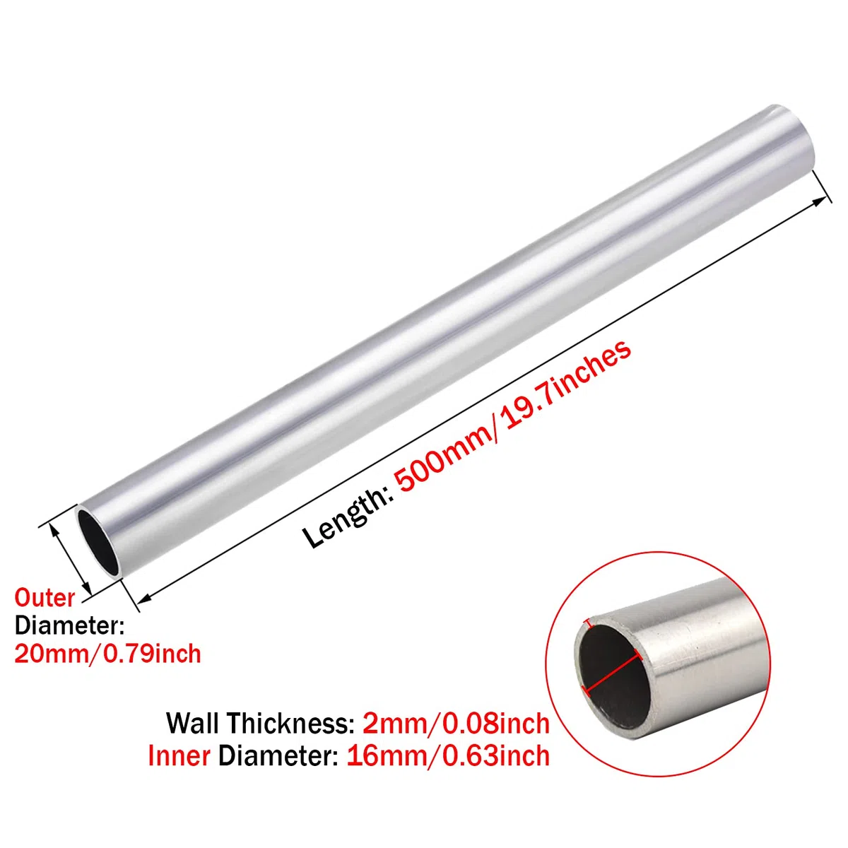 TA2-Titanrohr, 2 mm Wandstärke, ideales kryogenes Material, langlebig, große chemische Aktivität for die Luft- und Raumfahrtindustrie(OD 20mm)
