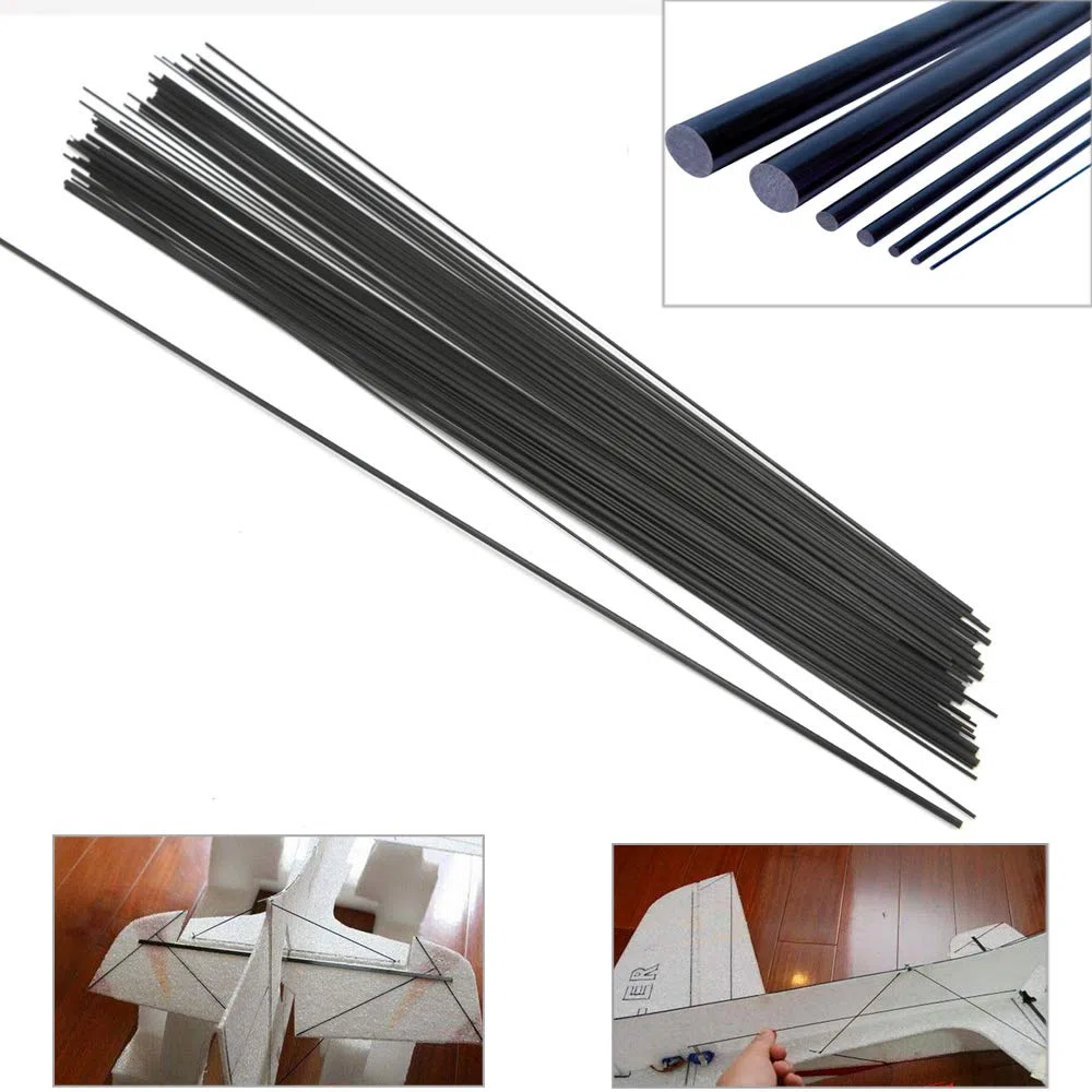 Carbon-Faser-stäbe Für Rc Flugzeug DIY Quadcopter Flügel Rohr Arm Bar (500 Mm Länge)-10pcs-5mm