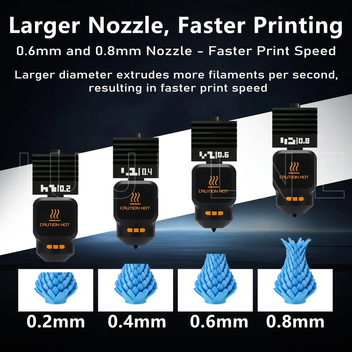 3-Pack 0.2MM+0.4MM+0.6MM P2S Hotend kit for Bambu lab P2S/X2D/H2D/H2S/H2C, Extruder Include Hardened Steel Nozzle and electroplated Heating Block for bambus 3D Printer Accessories