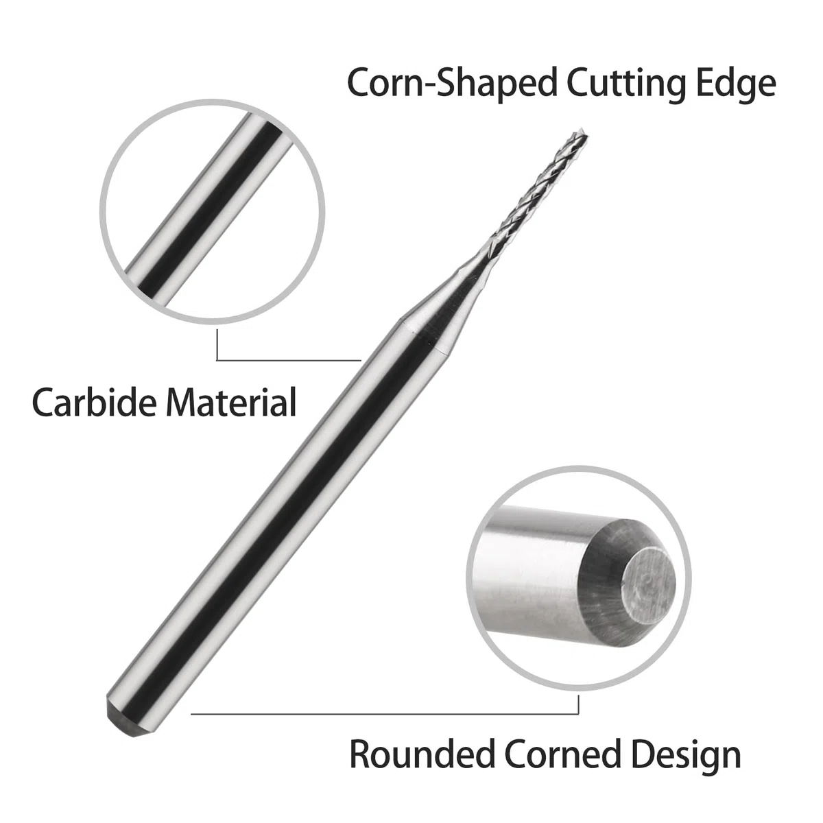 0,5 mm Schaftfräser CED Hartmetall Schaftfräser Gravierfräser CNC-Fräser für PCB-Maschine, 10 Stück