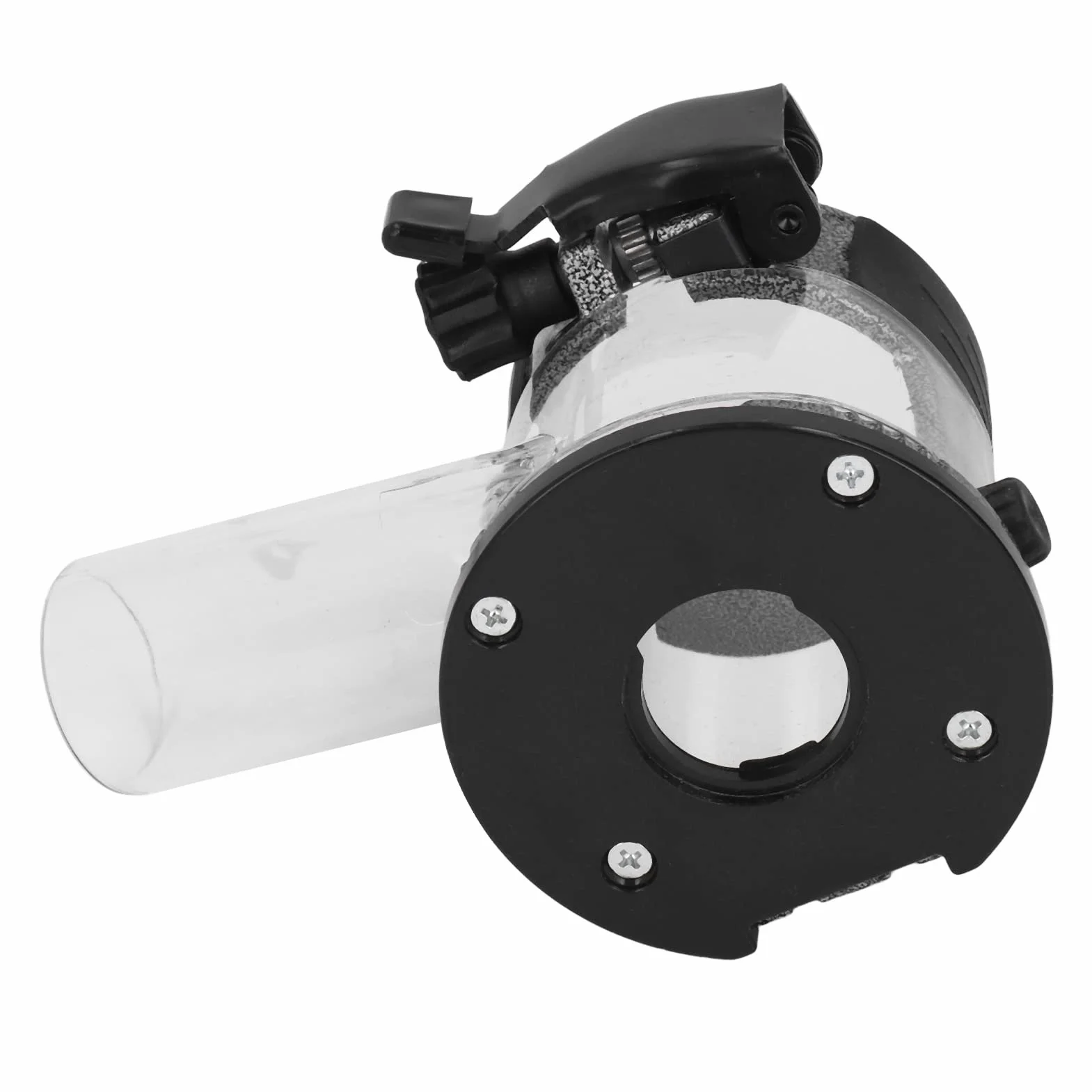 Trimmmaschinenbasis, Tauchfräserbasis aus Aluminiumlegierung Trimmmaschinenbasis mit Schwarzem und Transparentem Kunststoffstaub, Büro-Klebebandspender