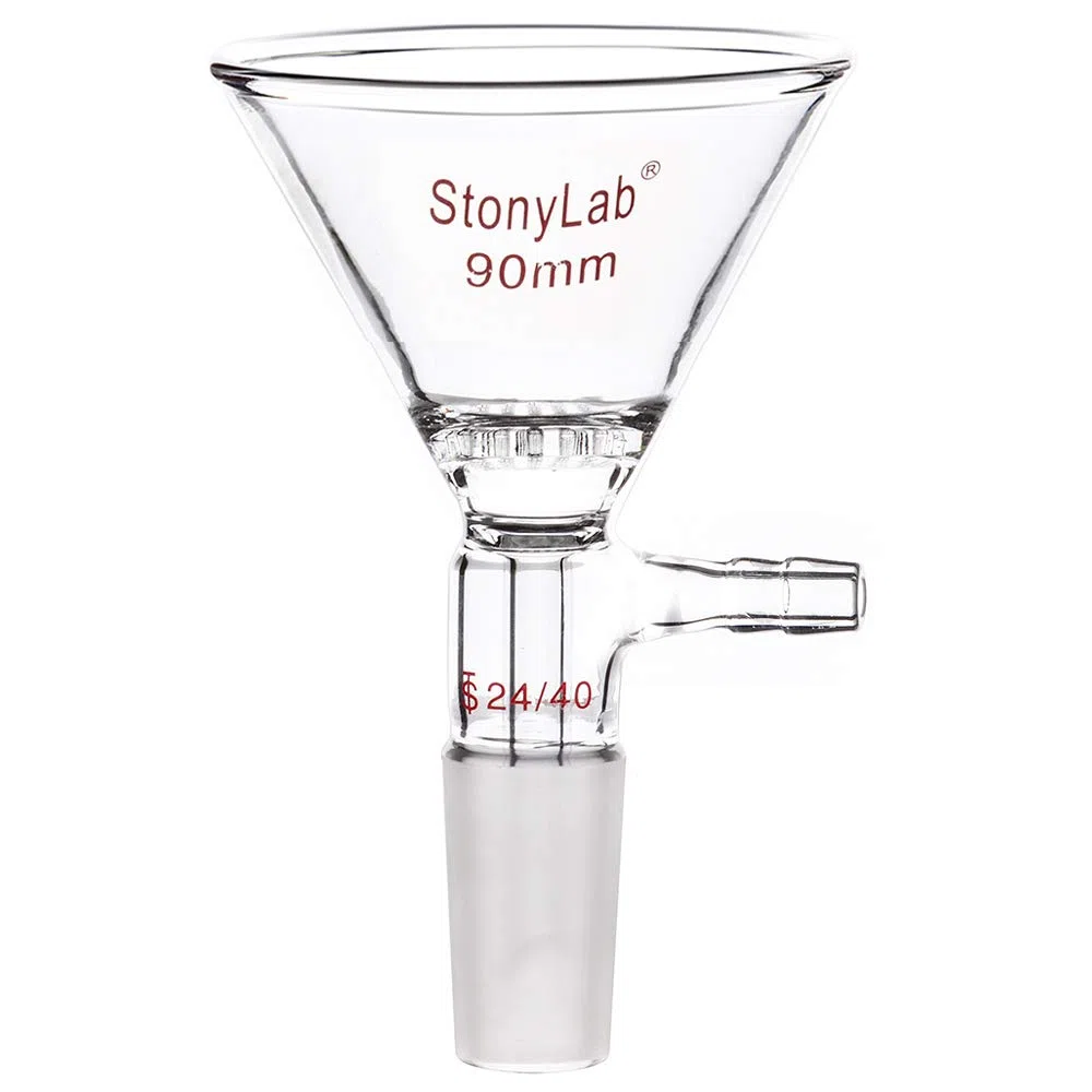 stonylab Glas Filter Trichter Borosilikatglas filter Trichter mit 90 mm Oberem Außenmaß, 24/40 Innengelenk Glasfiltertrichter