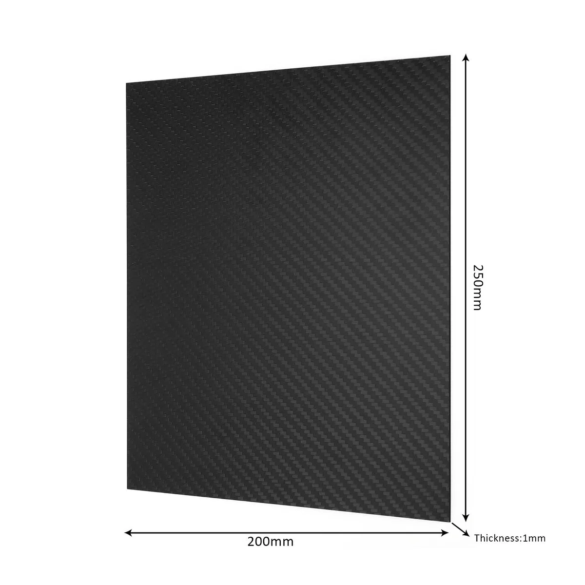 Carbonplatte 200 x 250 x 1 mm GFK Karbon Platte beidseitig Matt Kohlefaserplatte Karbon