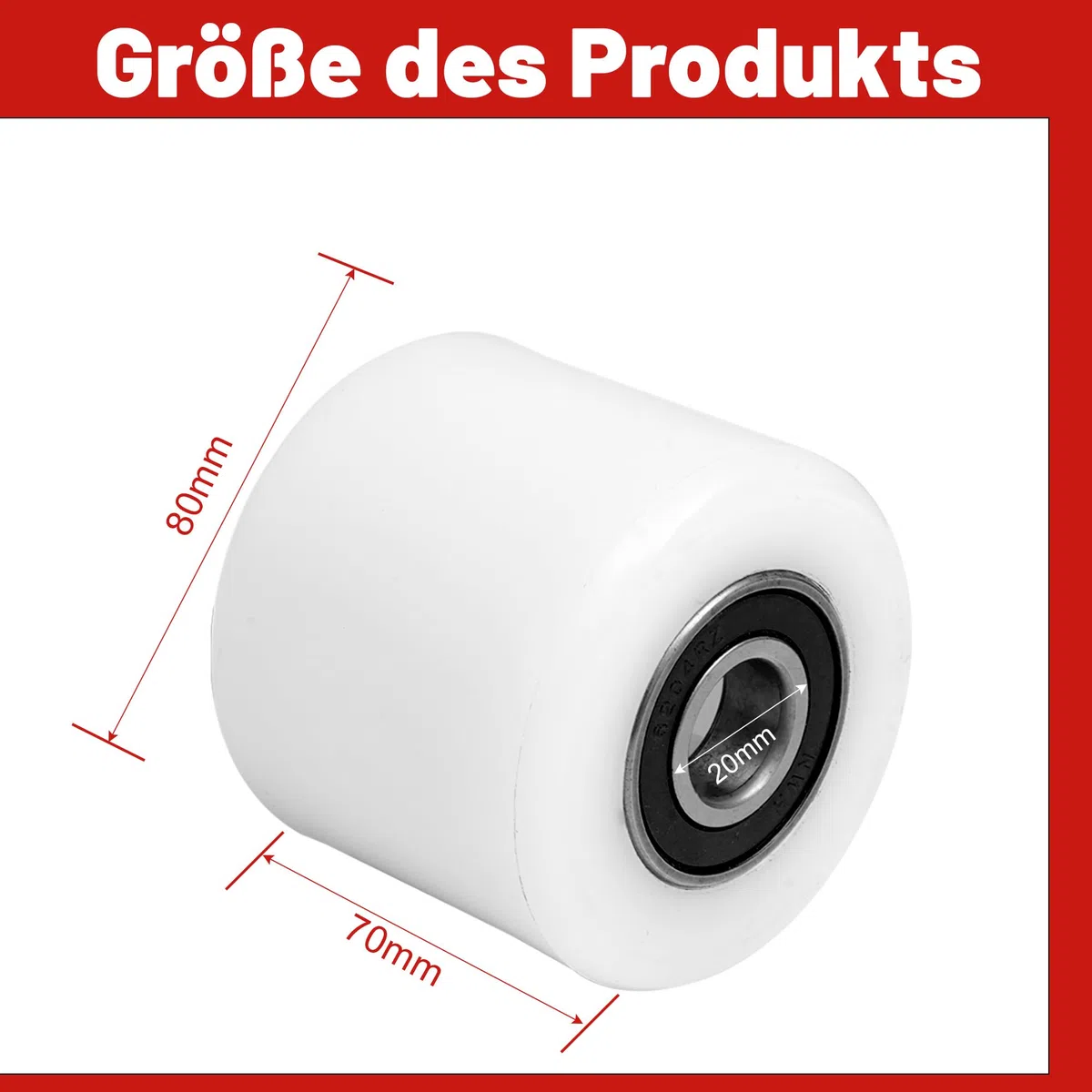 4 Stück Nylon Hubwagen Rollen 80 x 70 mm Laufrollen mit Kugellager Rollen für Hubwagen Ersatzrollen