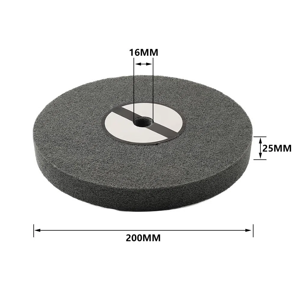 YFUK 1 stück 200x25x16mm Faser Polieren Nylon Rad Polieren Schleifen Pad Entgraten Schleif Scheibe 7P Grau