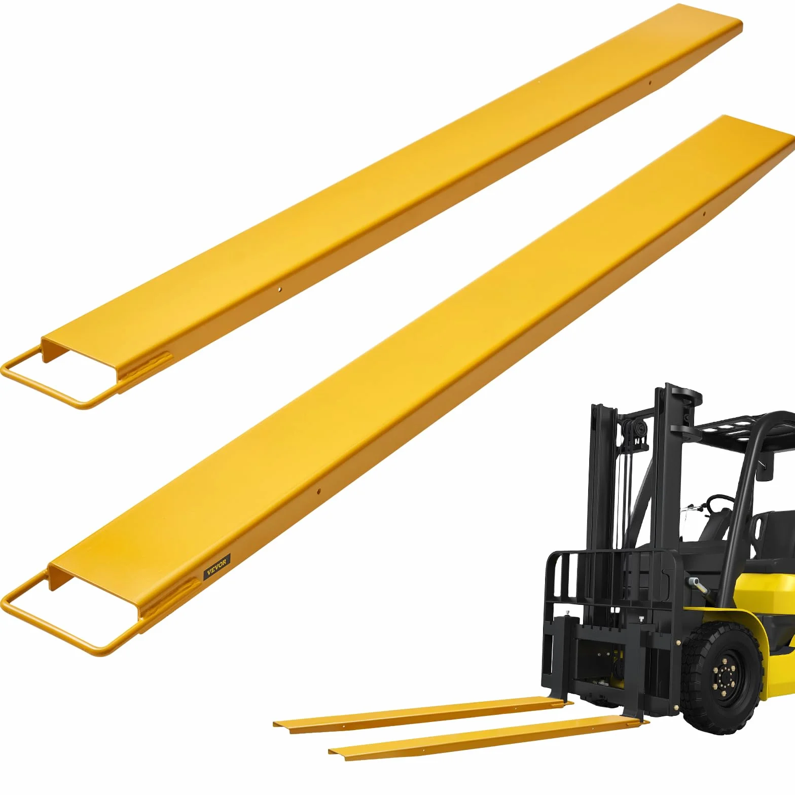 VEVOR 2er-Set Gabelverlängerungen 1820 mm Zinkenverlängerung 1,815 Tonnen Tragfähigkeit Gabelzinken Q235 Kohlenstoffstahl einteiliges Design Palettengabelverlängerung Kompatibel mit 127 mm Gabeln