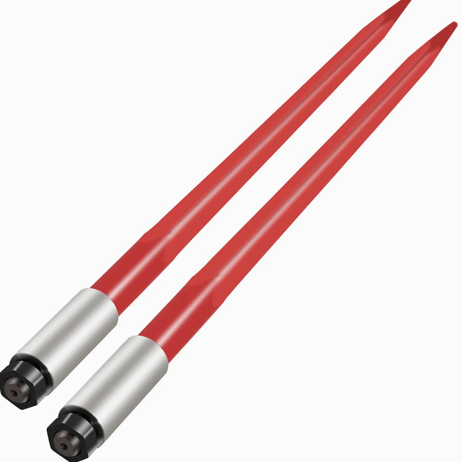 VEVOR Frontladerzinken 4,5 x 99 cm Ballenzinken 1360 kg Kapazität 2er-Set, Schnellbefestigung, quadratische Ballenspieße, rot beschichtete Ballengabeln für Schaufeln, Traktoren, Lader