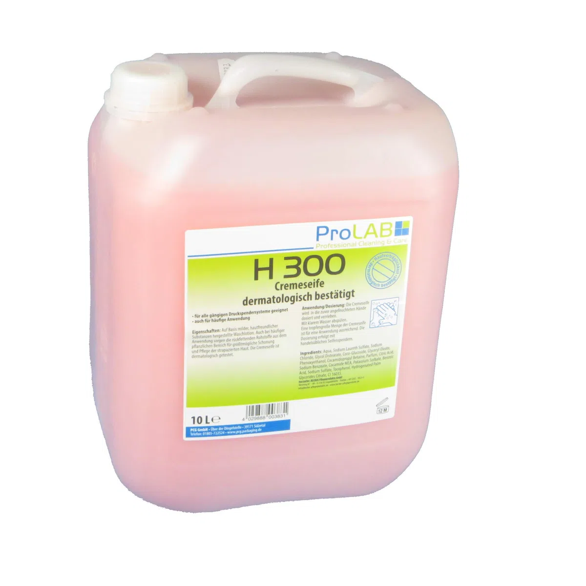 10l Kanister Handseife flüssig Cremeseife Seifencreme Flüssigseife Seife rosa mild ph-neutral hautfreundlich rückfettend "Made in Germany"