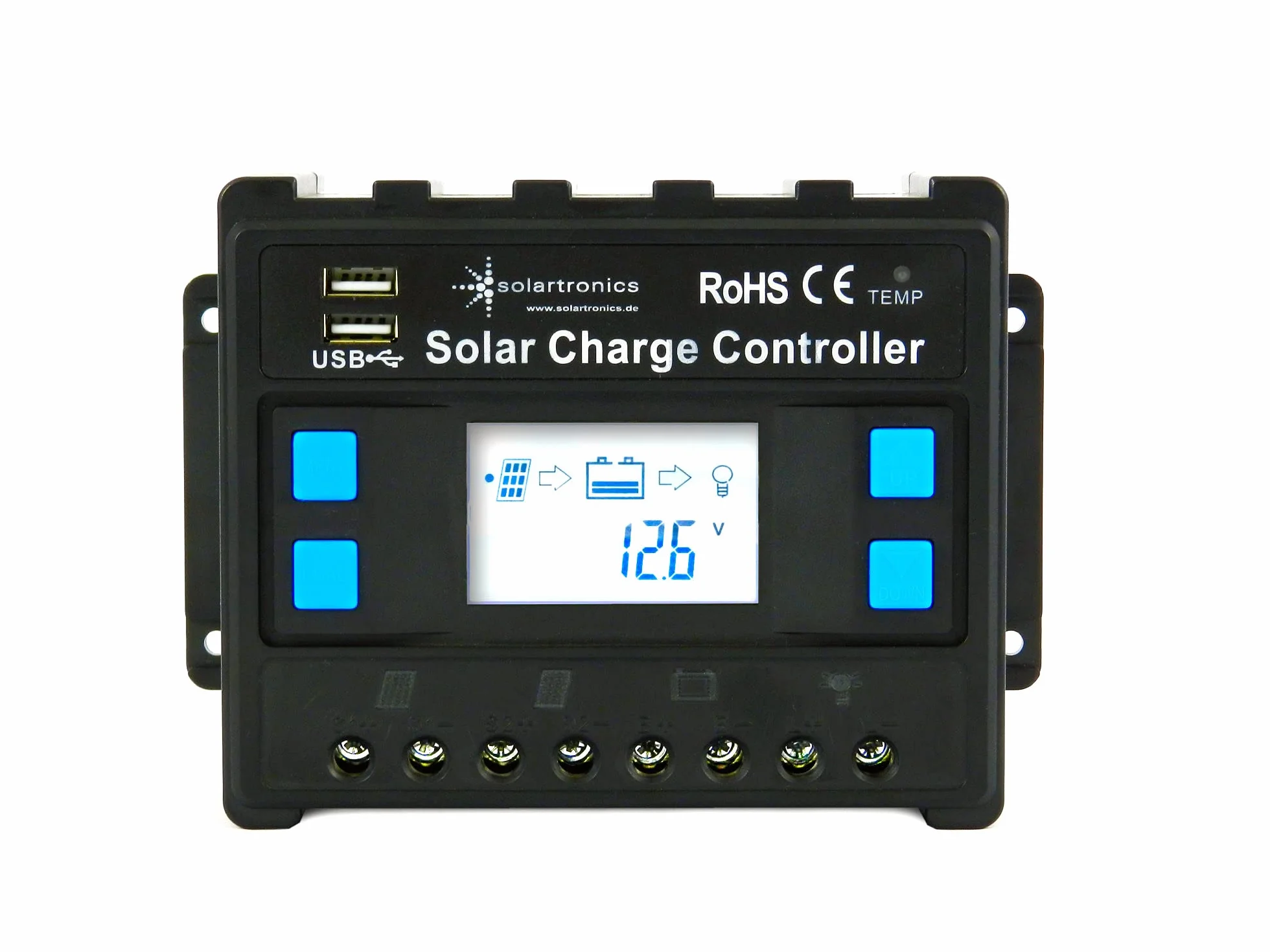 solartronics Laderegler 12V/24V blau 20A 30A 40A 50A 60A Photovoltaik Solarladeregler Solar PV (20A)