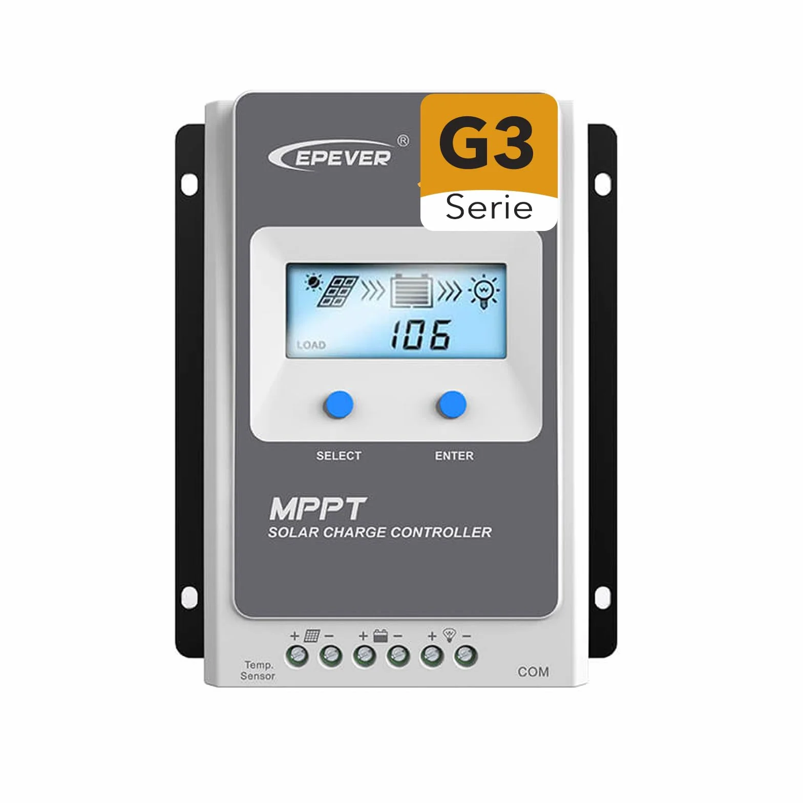EPEVER® MPPT Tracer-AN G3 – Tracer4210AN G3 Solar Laderegler charge controller, Ladestrom 40A, 12/24VDC auto work, PV 100V, LCD Display, Common Negative Grounding